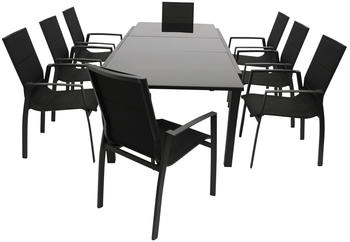 DEGAMO ELBA 9-teilig Aluminium/Kunstgewebe schwarz