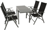 Degamo - Garnitur Amalfi 5-teilig, Aluminium + Kunstgewebe Schwarz