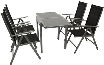 DEGAMO AMALFI 5-teilig Aluminium/Kunstgewebe schwarz