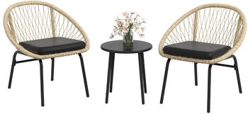 Outsunny Gartenmöbel-Set mit Schalensitzen und Polsterung 70 x 63 x 73 cm gelb