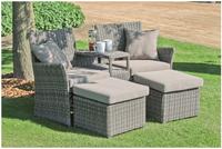 Garden Pleasure Gartensessel "CALGARY" Set, Doppelsessel mit integriertem Tisch, 2