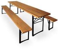 Casaria&reg; Bierzeltgarnitur 170cm Klappbar Stabil 3 Teilig 2x Bierbank 1x Breiter