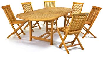 DILEGO Divero Set 7-tlg. Tisch 170 x 100 cm ausziehbar