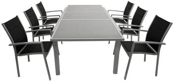 DEGAMO PISA 7-teilig Aluminium/Kunstgewebe schwarz