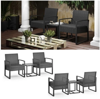 OK-Living Sitzgruppe Rattan Anthrazit