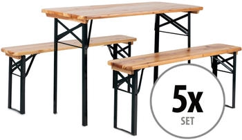 Stagecaptain Hirschgarten Bierzeltgarnitur 117 cm 5-Set nature
