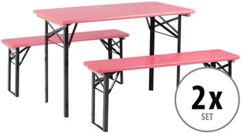 Stagecaptain Hirschgarten Bierzeltgarnitur 117 cm 2-Set pink