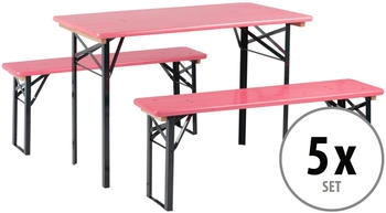Stagecaptain Hirschgarten Bierzeltgarnitur 117 cm 5-Set pink