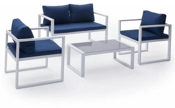 Happy Garden Ibiza Garden set 4 seats blue/white