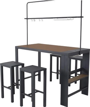 Leco Bar-Sitzgruppe Elsa 5-tlg. anthrazit-holzoptik (4716030114)