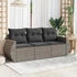 vidaXL Garten Sofagarnitur mit Kissen 3-TLG., Gartenmöbel Gartengarnitur, Sitzgruppe Sitzgarnitur, Lounge Sofa Garnitur Terrasse, Grau Poly Rattan (3221059)