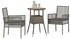 vidaXL Essmöbel Set Set aus 3 Grau Rattan, Metall (3334953)