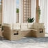 vidaXL 6-tlg. Garten-Sofagarnitur mit Kissen Grau Poly Rattan (3252917)