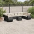 vidaXL Gartenlounge-Set 10-tlg. Garten-Sofagarnitur mit Kissen Braun Poly Rattan, Braun (3254210)