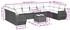 vidaXL Gartenlounge-Set 10-tlg. Garten-Sofagarnitur mit Kissen Braun Poly Rattan, Braun (3254210)