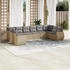 vidaXL Gartenlounge-Set 10-tlg. Garten-Sofagarnitur mit Kissen Braun Poly Rattan, Braun (3254210)