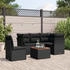 vidaXL Gartenlounge-Set, 6-tlg. Garten-Sofagarnitur mit Kissen Schwarz Poly Rattan (3223626)