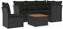 vidaXL Gartenlounge-Set, 6-tlg. Garten-Sofagarnitur mit Kissen Schwarz Poly Rattan (3223626)