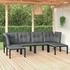 vidaXL 6-tlg. Garten-Lounge-Set Schwarz und Grau Poly Rattan [ : ] (3187762)