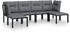 vidaXL 6-tlg. Garten-Lounge-Set Schwarz und Grau Poly Rattan [ : ] (3187762)