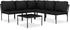 vidaXL 3-tlg. Garten-Lounge-Set mit Auflagen Schwarz PVC [ : ] (48593)