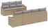 vidaXL 8-teiliges Garten-Sofa-Set mit Kissen in Beige und Grau aus Poly-Rattan, stylische und Bequeme Möbel für Balkon und Terrasse (3347791)