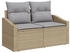 vidaXL 8-teiliges Garten-Sofa-Set mit Kissen in Beige und Grau aus Poly-Rattan, stylische und Bequeme Möbel für Balkon und Terrasse (3347791)