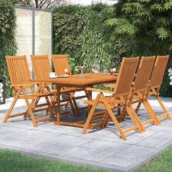 vidaXL Gartenm&ouml;bel Set 7-TLG. Gartengarnitur Sitzgruppe Gartenset Sitzgarnitur Gartentisch Esstisch Tisch St&uuml;hle Massivholz Akazie (3079638)