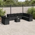 vidaXL Gartenlounge-Set, 11-tlg. Garten-Sofagarnitur mit Kissen Schwarz Poly Rattan (3249704)