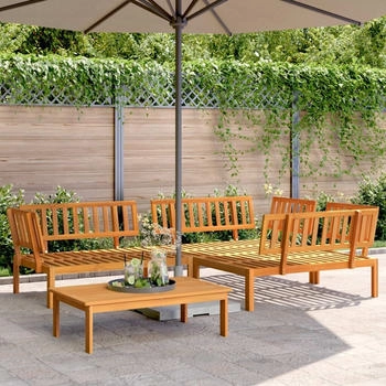 vidaXL 4-tlg. Garten-Sofagarnitur aus Paletten Massivholz Akazie (3209429)