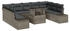vidaXL Garten-Sofagarnitur Set aus 10 Grau Rattan, Polyester (3349245)