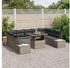 vidaXL Garten-Sofagarnitur Set aus 10 Grau Rattan, Polyester (3349245)