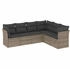 vidaXL Garten Sofagarnitur mit Kissen 6-TLG., Gartenmöbel Gartengarnitur, Sitzgruppe Sitzgarnitur, Lounge Sofa Garnitur Terrasse, Grau Poly Rattan (3217680)
