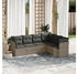 vidaXL Garten Sofagarnitur mit Kissen 6-TLG., Gartenmöbel Gartengarnitur, Sitzgruppe Sitzgarnitur, Lounge Sofa Garnitur Terrasse, Grau Poly Rattan (3217680)