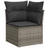 vidaXL Garten Sofagarnitur mit Kissen 6-TLG., Gartenmöbel Gartengarnitur, Sitzgruppe Sitzgarnitur, Lounge Sofa Garnitur Terrasse, Grau Poly Rattan (3217680)