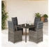 vidaXL Set, 5-tlg. Garten-Bistro-Set mit Kissen Grau Poly Rattan (3277032)