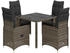 vidaXL Set, 5-tlg. Garten-Bistro-Set mit Kissen Grau Poly Rattan (3277032)