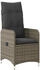 vidaXL Set, 5-tlg. Garten-Bistro-Set mit Kissen Grau Poly Rattan (3277032)