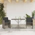 vidaXL Bistro Set 3-TLG., Gartenmöbel mit Kissen Tisch und 2 Stühle, Gartengarnitur Platzsparend, Garten Balkon Terrasse Möbel, Braun Poly Rattan (365065)