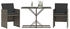 vidaXL Bistro Set 3-TLG., Gartenmöbel mit Kissen Tisch und 2 Stühle, Gartengarnitur Platzsparend, Garten Balkon Terrasse Möbel, Braun Poly Rattan (365065)