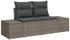 vidaXL Garten Sofagarnitur Set aus 7 Grau Rattan, Kissen Gartenmöbel (3349215)