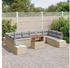 vidaXL Garten-Sofaset Set von 11 Grau Rattan Outdoor-Essbereich (3350014)