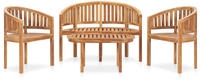 vidaXL 3-tlg. Garten-Lounge-Set Massivholz Teak