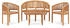 vidaXL Teak Massiv Gartenmöbel 3-TLG. Bananenbank Gartenset Bank Banana Tisch Lounge Sitzgruppe Gartenbank Holzbank Sitzbank Gartentisch (3059966)