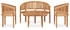 vidaXL Teak Massiv Gartenmöbel 3-TLG. Bananenbank Gartenset Bank Banana Tisch Lounge Sitzgruppe Gartenbank Holzbank Sitzbank Gartentisch (3059966)