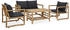 vidaXL Gartenmöbel 4-TLG. mit Auflagen Bank Stuhl Tisch Gartenbank Gartensessel Gartensofa Sofa Gartenset Garten Garnitur Sitzgruppe Bambus (315601)