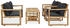 vidaXL Gartenmöbel 4-TLG. mit Auflagen Bank Stuhl Tisch Gartenbank Gartensessel Gartensofa Sofa Gartenset Garten Garnitur Sitzgruppe Bambus (315601)