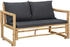 vidaXL Gartenmöbel 4-TLG. mit Auflagen Bank Stuhl Tisch Gartenbank Gartensessel Gartensofa Sofa Gartenset Garten Garnitur Sitzgruppe Bambus (315601)