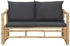 vidaXL Gartenmöbel 4-TLG. mit Auflagen Bank Stuhl Tisch Gartenbank Gartensessel Gartensofa Sofa Gartenset Garten Garnitur Sitzgruppe Bambus (315601)