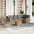 vidaXL Gartenlounge-Set, 7-tlg. Garten-Sofagarnitur mit Kissen Schwarz Poly Rattan (3258422)